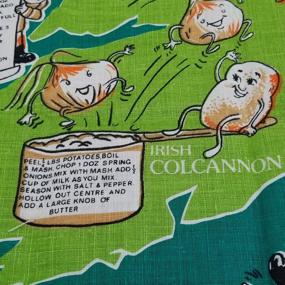 Vintage Irish Recipes Linen Tea Towel – A Nostalgic Kitchen Treasure - Picture 9 of 15